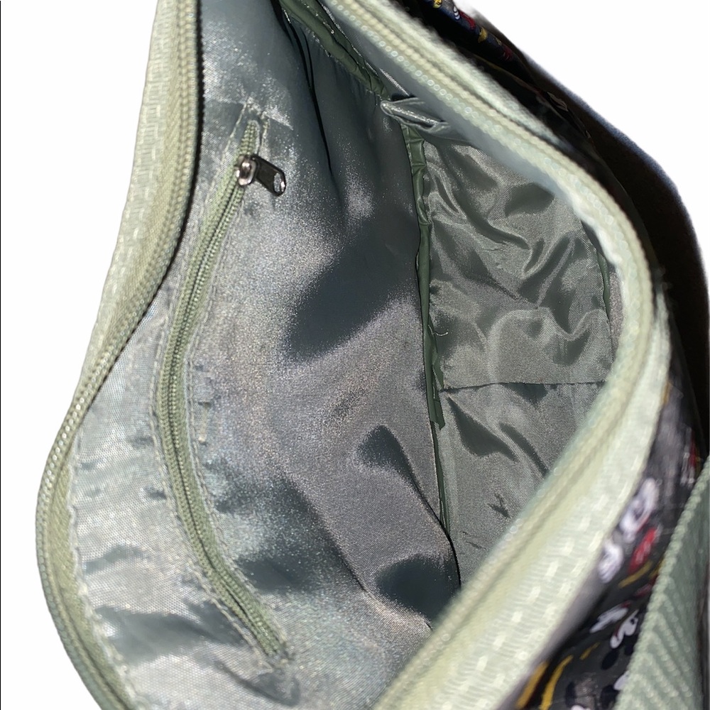 Olive Green Mickey Mouse Patterned Small Tote Mai… - image 4